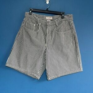 Vintage Guess Stripe Shorts Women's Size 33" Waist Retro Cotton Black White Punk